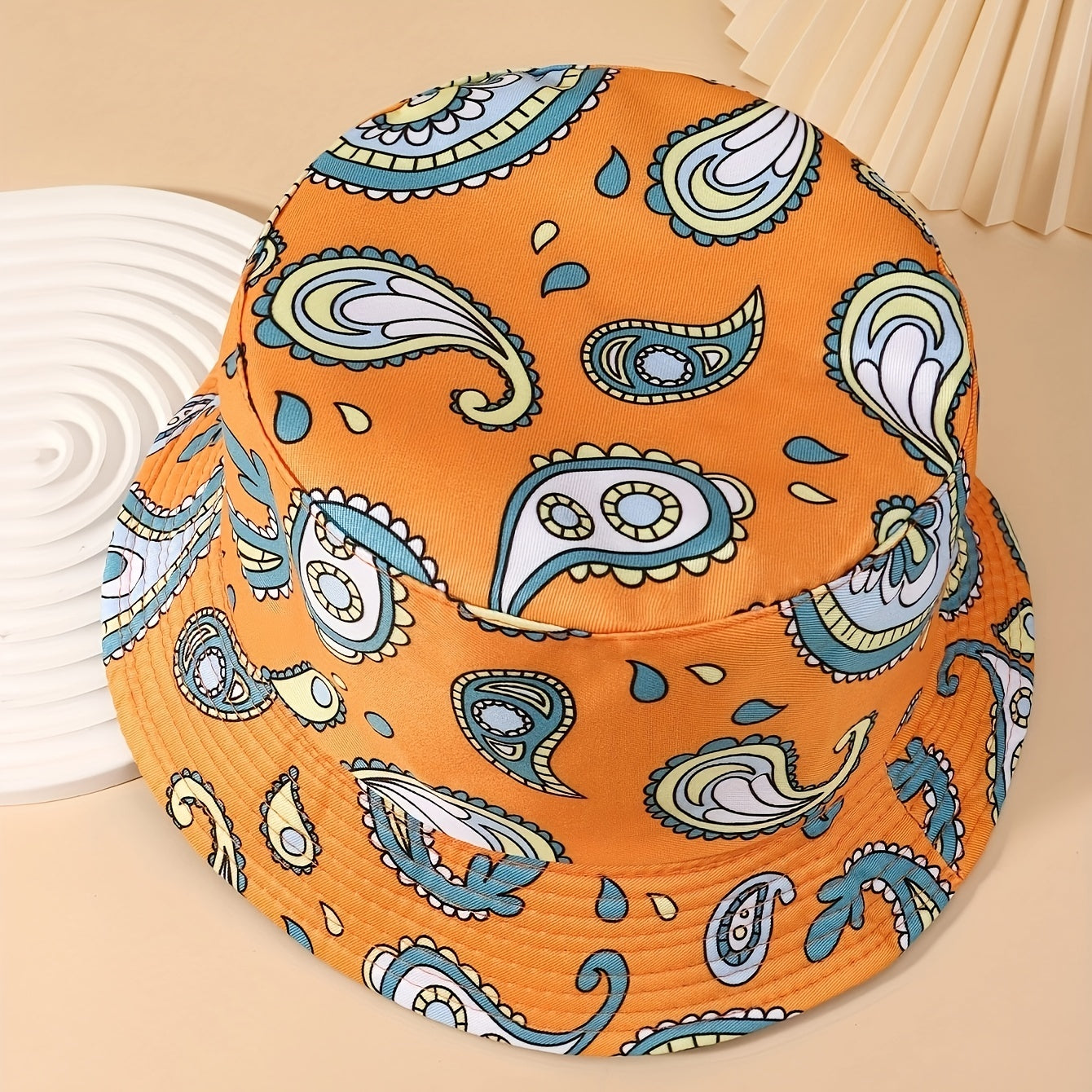Orange Cashew Flower Sunshade Bucket Hat for Men Women
