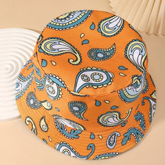 Orange Cashew Flower Sunshade Bucket Hat for Men Women