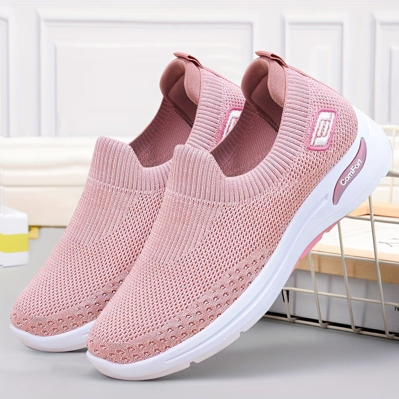 Women's Breathable Knit Slip On Sneakers Lightweight Outdoor Shoes