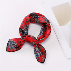 Vintage Bohemia Paisley Print Silk Square Scarf