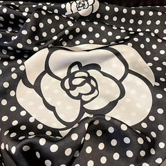 Silk Polka Dot Scarf Shawl Windproof Travel Headscarf