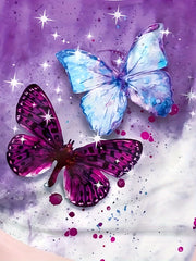 Butterfly Print Short Sleeve T-shirt Girls Summer Sports