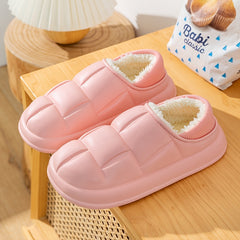 Plaid Fleece Cozy Slippers Winter House Shoes Lightweight Comfortable Unisex