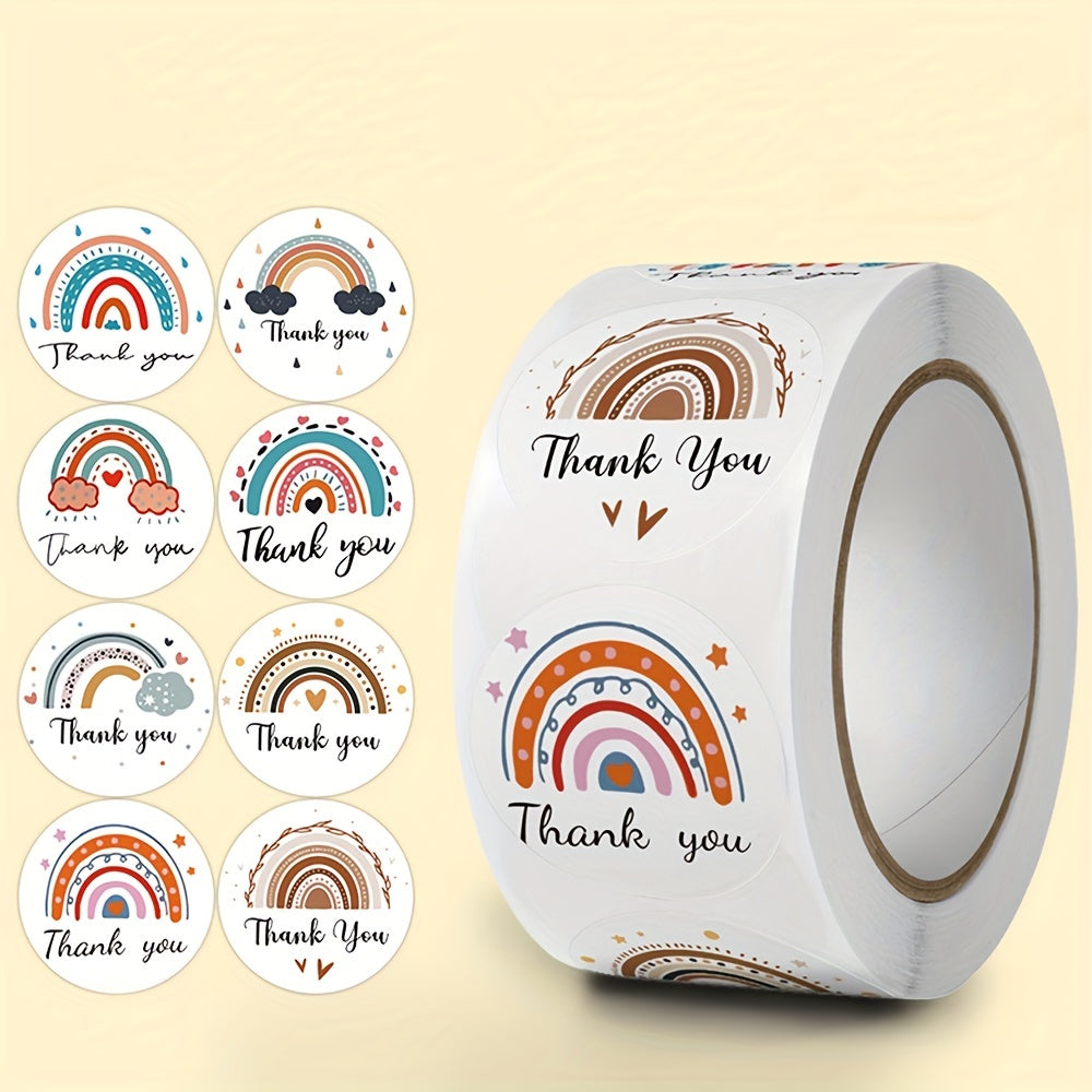 500pcs Rainbow Thank You Stickers for Wedding Birthday Party DIY Craft Decor