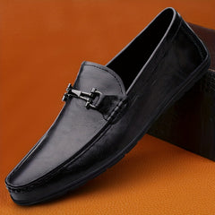 Men's Metallic Moccasin Loafers, Comfy Slip-On Shoes