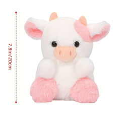 Pink Strawberry Cow Plush Toy - Cute Stuffed Animal for Kids