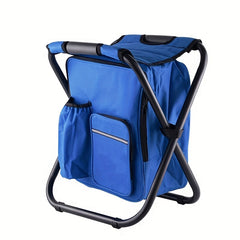 Portable Outdoor Camping Stool with Zipper Pocket & Ice Pack