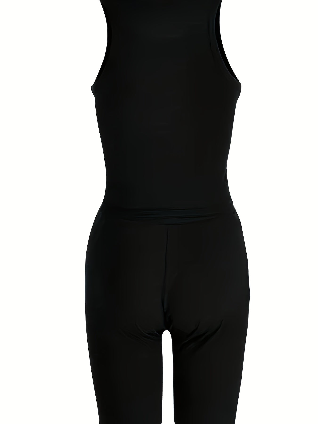 Casual Crew Neck Tank Top & High Waist Shorts Set