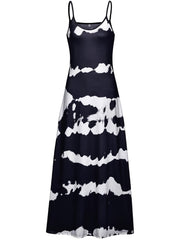 Tie Dye Strip Cami Maxi Dress Women's Plus