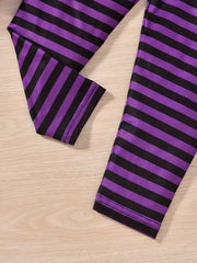 Girl's Ghost Halloween Costume Dress & Plaid Leggings Set