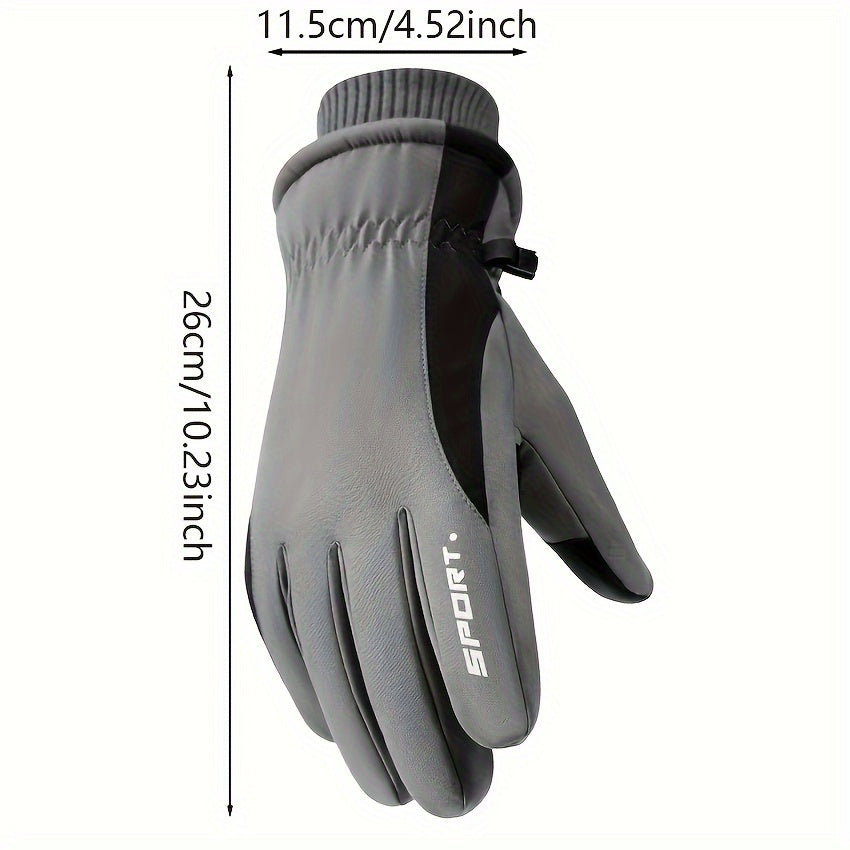Men's Ski Gloves Touch Screen Winter Mountaineering Windproof Warm Thickened