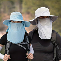 Quick Drying Sun Hat with Face Covering Bucket Hat for Outdoor