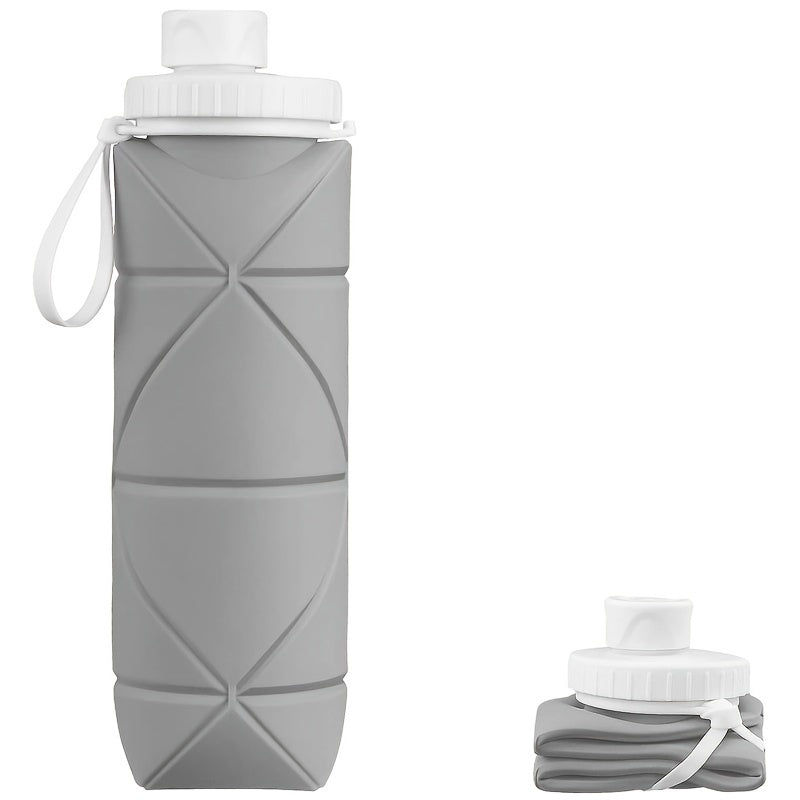 600ml Collapsible Water Bottle Leakproof Heat Resistant Silicone Travel Bottle