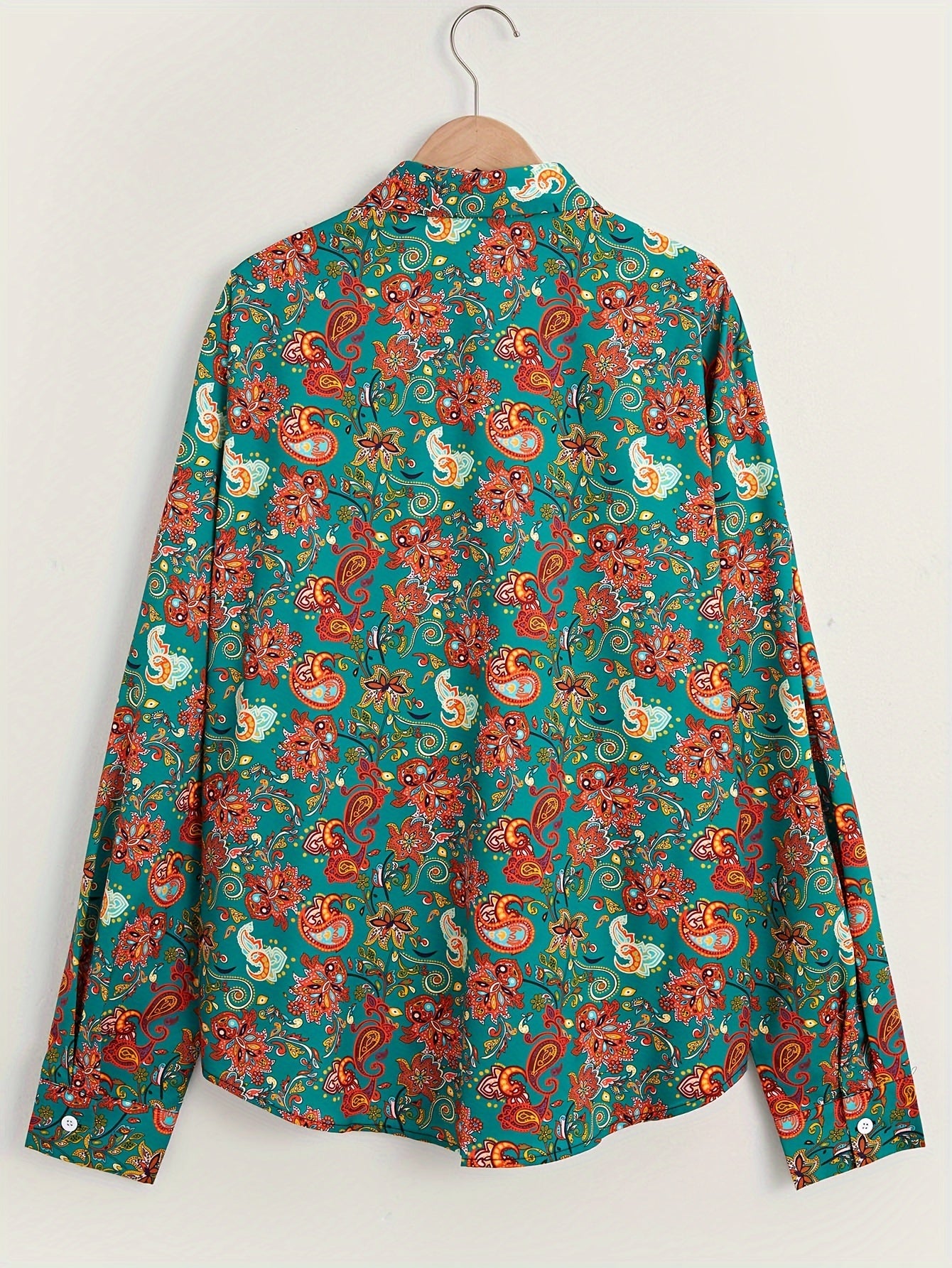 Paisley Pattern Men's Long Sleeve Shirt For Autumn