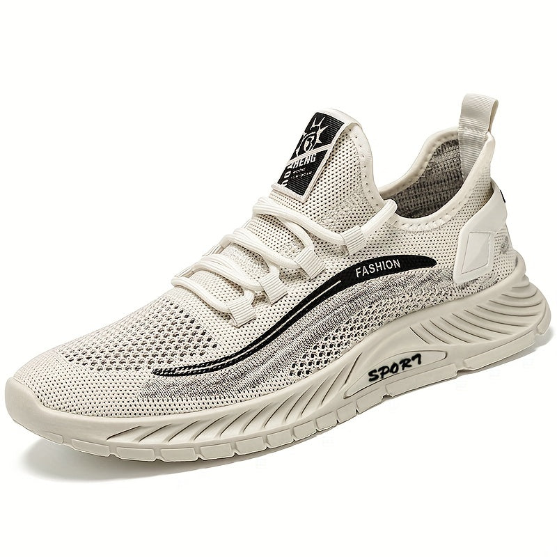 Men's Slip-on Sneakers with Shoelaces Breathable Lightweight Athletic Shoes