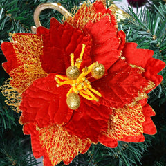 32 51 Cm Artificial Christmas Red Flower for Tree Gift Box Decor