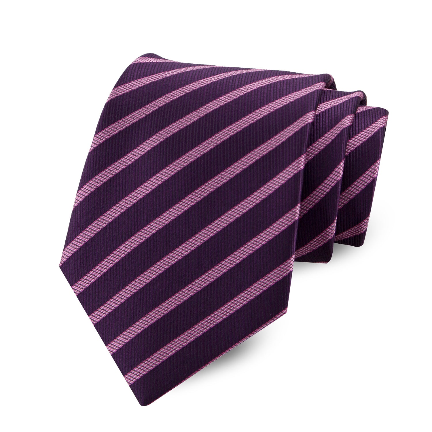 Men's Polyester Yarn Dyed Striped Business Tie