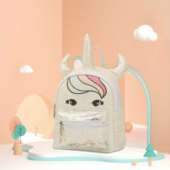 Unicorn With Horns Shape Backpack for Girls