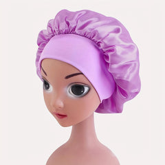 Silky Satin Bonnet Wide Brim Cap for Girls