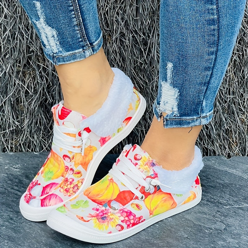 Women's Christmas Santa & Pumpkin Pattern Sneakers