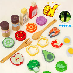 Kids' Simulated Salad Set Pretend Kitchen Toys Educational Toy