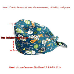 Cartoon Pattern Work Cap Adjustable Nurse Cap Lightweight Unisex Scrub Caps