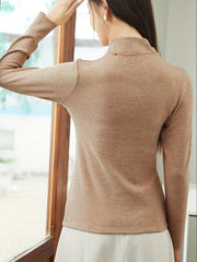 Mock Neck Thermal Underwear Soft Long Sleeve Slim Fit Top