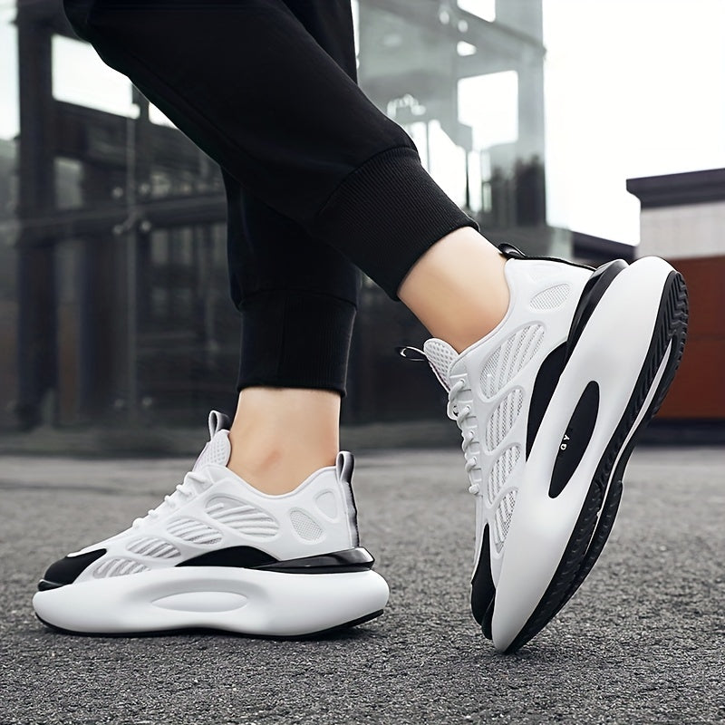 Men's Chunky Lace-up Sneakers Cushioned Athletic Shoes