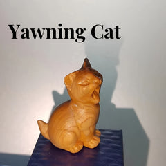 Wooden Kitten Ornament Model Holiday Gift