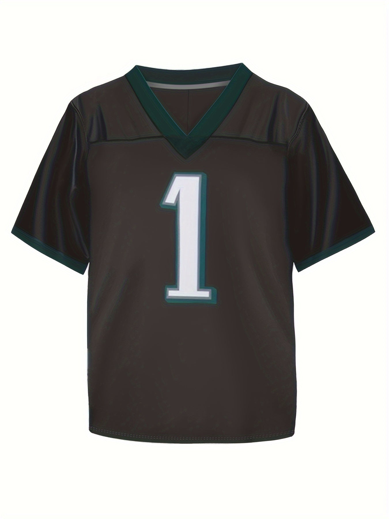 Boys Breathable Rugby Jersey V Neck Short Sleeves Football Shirt