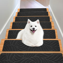 7pcs Stair Treads Non Slip Carpet Tape Set Of 7 Leaf