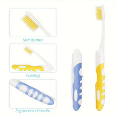 2pcs Folding Toothbrush Portable Soft Travel Toothbrush Camping & Hiking