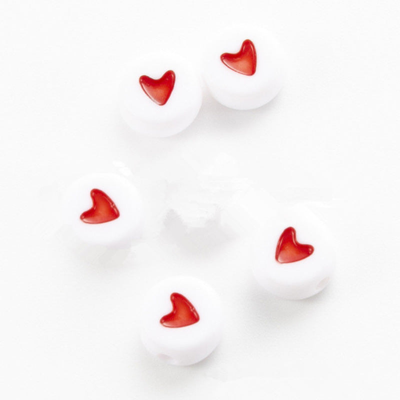 100pcs Alphabet & Heart Acrylic Beads for DIY Jewelry Making