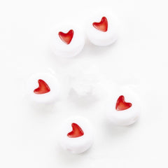 100pcs Alphabet & Heart Acrylic Beads for DIY Jewelry Making