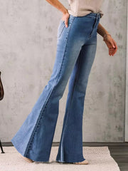 High Waist Wide Leg Denim Pants Flared Jeans