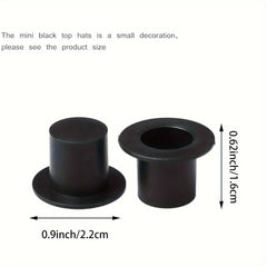 50 Pack Mini Top Hats Plastic for DIY Crafts No Plating or Mosaic Material