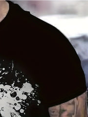 Poker Spade Pattern Men's Short Sleeve Graphic Tee