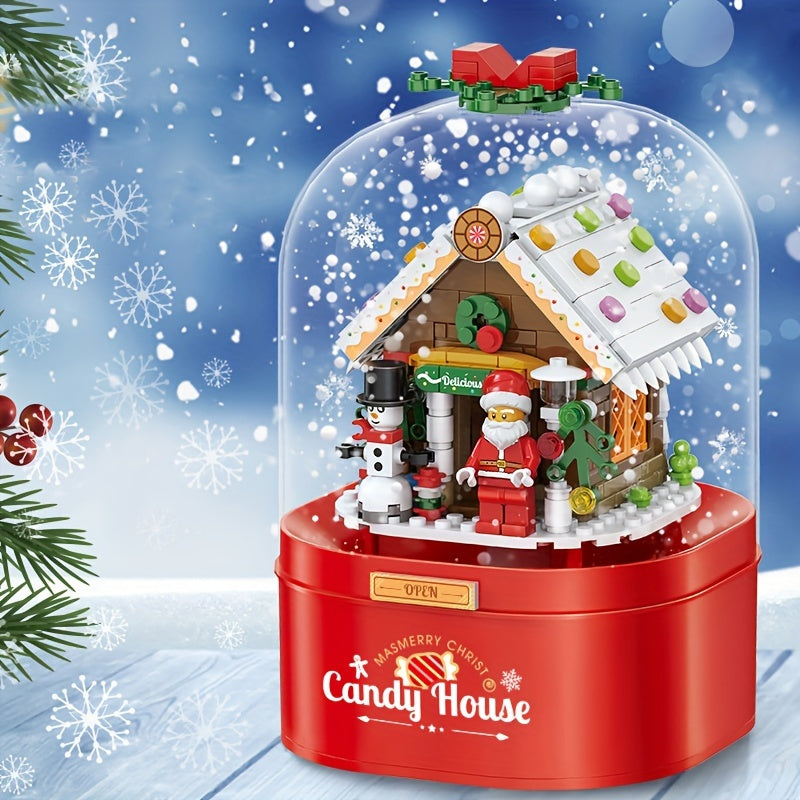 Santa Music Box Building Blocks No Batteries Xmas Birthday