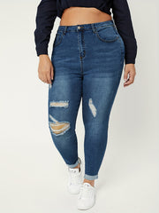 Ripped High Rise Skinny Jeans