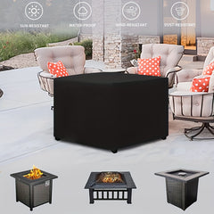 Durable 420D Oxford Fabric Square Fire Pit Cover for 71-81 Gas Fire Table