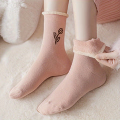 8 Pairs Floral Print Socks Soft Mid Tube Stockings