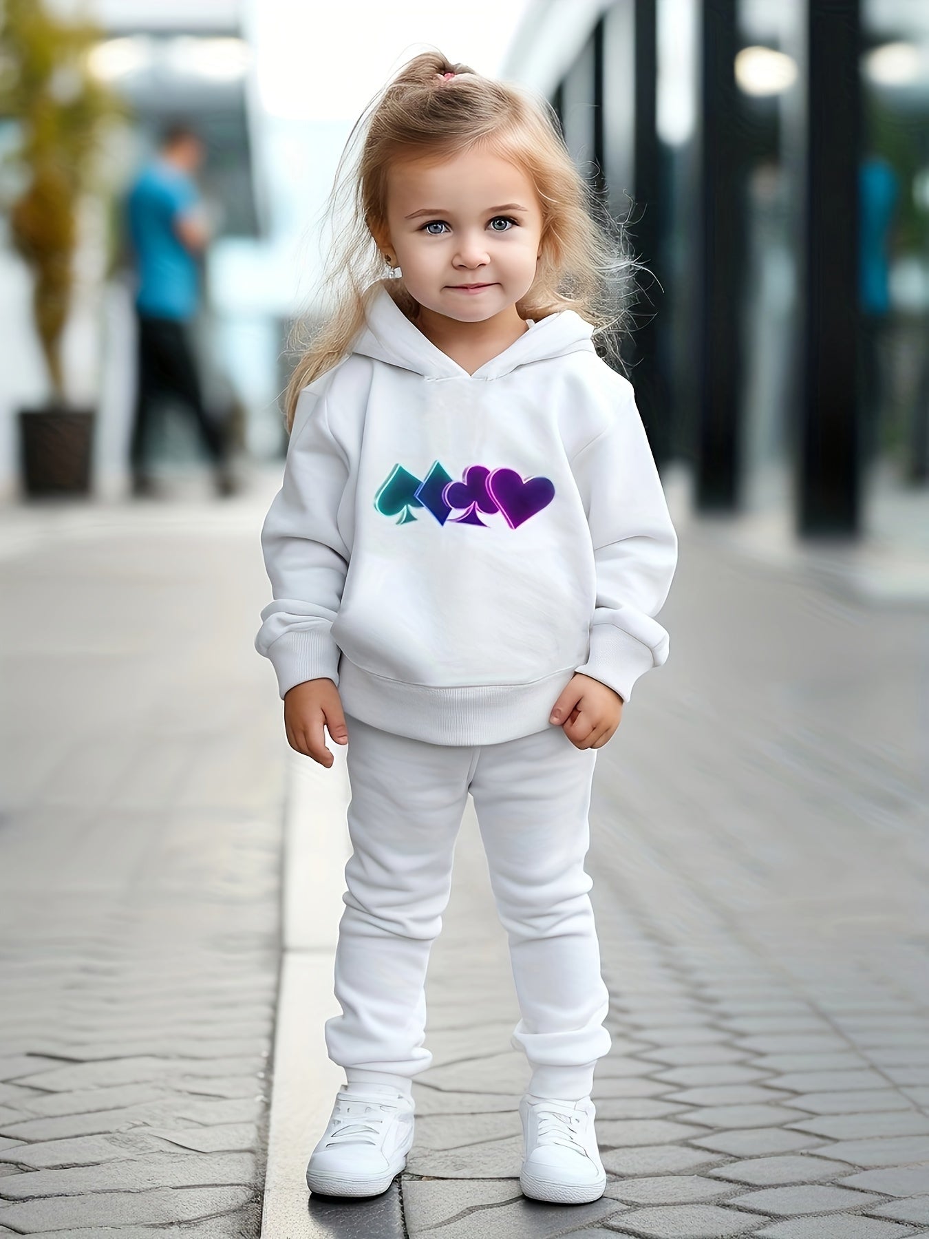 Girls 2pc Cartoon Hooded Sweatshirt & Sweatpants Set Kids Clothes For Girls