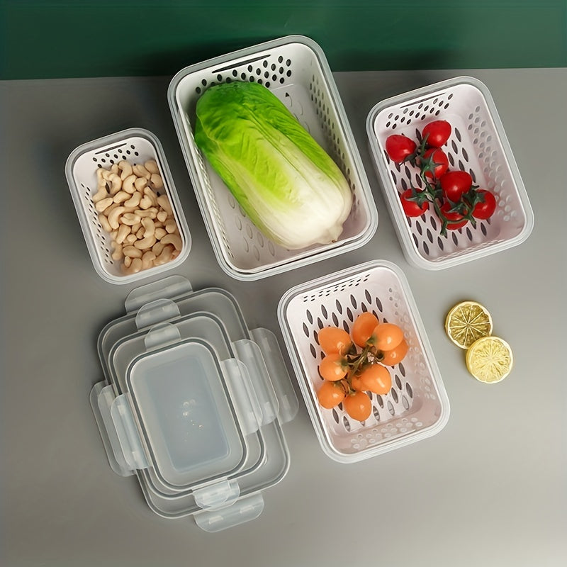 Fresh Keeping Box Refrigerator Food Sub Box With Drain Basket