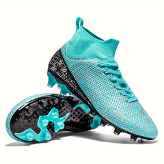 Boys High Top Non Slip Football Cleat with Spikes- Professional Soccer Shoes