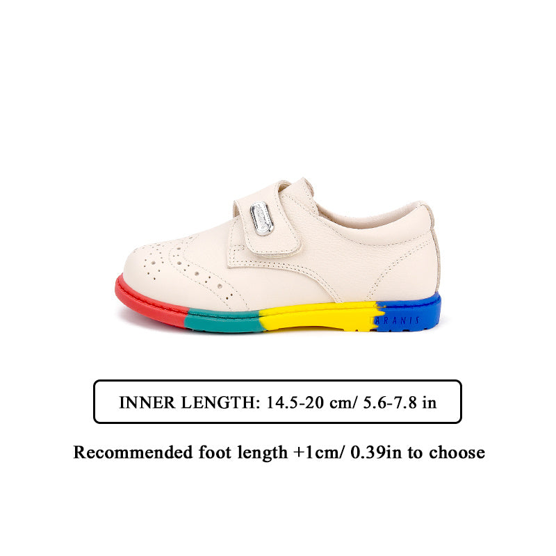 TARANIS Kids Loafers Breathable Buckle Leather Shoes