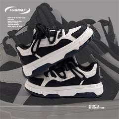 HUANQIU Lace-up Low Casual Skate Shoes Platform Outdoor Sneakers