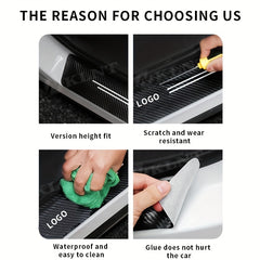 Carbon Fiber Pattern Car Threshold Strip Door Pedal Protection