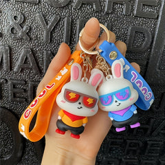 Sunglasses Rabbit Keychain Bag Charm Pendant
