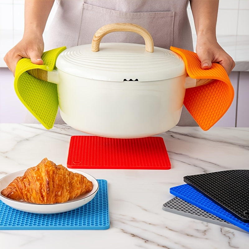 Silicone Insulated Mat Square Heat Insulating Pad Non-slip Placemat