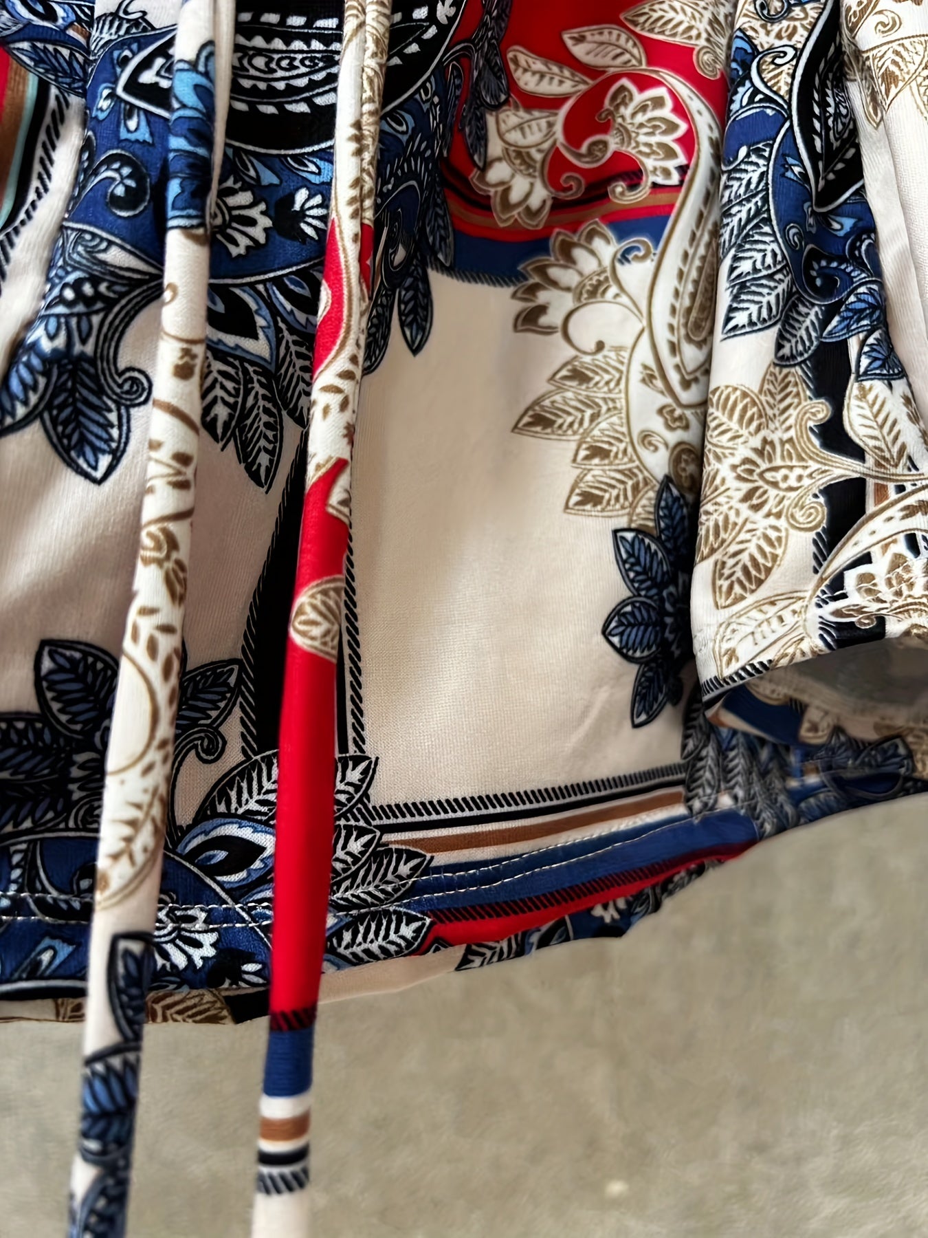 Boho Paisley Print Halter Neck Backless Dress